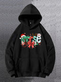 Men's Hoodie Nurse Festive Medical Elements Featuring Santa Hats With Ribbons And Stethoscope Nurse