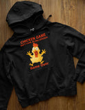 Men's Hoodie Chicken Game Don't Look At The Chicken Game Over Scared Yellow Bird With Surprised Expression Standing Alone Small Chicken