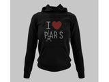Men's Hoodie I Paris Iconic Red Heart With Symbolic Eiffel Tower Silhouette Representing French City Hoodie