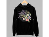 Men's Hoodie Vibrant Lavender And White Daisies Blooming Within A Dark Geometric Frame Bouquet