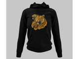 Men's Hoodie Realistic Golden Fur Textures Depicting A Family Of Wild Majestic Predators Tiger