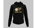 Men's Hoodie Game Day Stylized Leopard Pattern Heart With Golden Textured Sports Volleyball