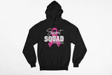 Men's Hoodie Support Squad Breast Cancer Pink Awareness Symbol Surrounded By Bold White Solidarity Lettering Ribbon