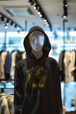 Men's Hoodie Majestic Mountains And Pine Trees Around Glowing Campfire Under Golden Sun Landscape