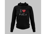 Men's Hoodie I Malta Simple Red Heart Symbol Centered On Smooth Plain Surface Hoodie
