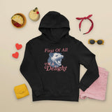 Men's Hoodie First Of All I'M A Delight Funny Hissing Animal Head Featuring Pink Retro Styled Lettering Opossum
