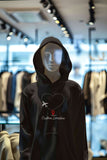 Men's Hoodie Custom Location White Airplane Flying In Heart Shape Path To Pin Airplane