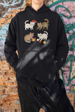 Men's Hoodie Four Adorable Cartoon Kittens Celebrating Christmas With Festive Holiday Decorations Cat