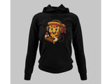 Men's Hoodie Funny Animated Food Wearing Headphones Playing Video Games With Joyful Expression Pizza