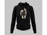 Men's Hoodie Artistic Vintage Style Silhouette Of Man Carrying Fluffy White Sheep Illustration