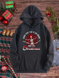 Men's Hoodie When You Are Dead Inside But Its Christmas Funny Skeleton Wearing Red Santa Hat Surrounded By Holiday Lights Skeleton