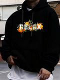 Men's Hoodie Relax Vibrant Yellow Flowers Blooming Among Lush Green Leaves Hoodie