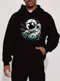 Men's Hoodie Creative Cartoon Astronaut Wearing Suit Spinning Records On Professional Turntable Astronaut