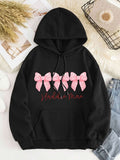 Men's Hoodie Haddie Mae Three Lovely Pink Ribbons Lined Up In A Row Bow