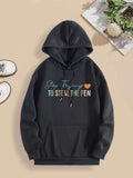 Men's Hoodie Stop Trying To Steal The Pen Small Orange Heart Floating Beside Colorful Retro Block Letters Hoodie