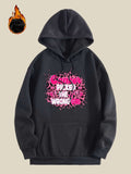 Men's Hoodie Cancer Picked The Wrong Girl Vibrant Pink Splashes With Artistic Details Celebrating Breast Cancer Awareness Ribbon