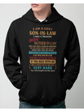 Men's Hoodie I Am A Lucky Son In Law I Have A Freaking Awesome Mother In Law Bold Colorful Artistic Typography In Vertical Stack Layout Hoodie