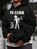 Men's Hoodie Fu Cough Excuse Me Im Just Allergic To Your Bullshit White Minimalist Stick Figure Coughing With Sound Waves Stickman