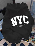 Men's Hoodie Nyc All Girls Team Sports Club Classic Collegiate Style Bold White Lettering On Black Background Lettering