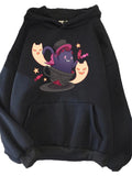Men's Hoodie Adorable Magical Purple Kitten Sitting Inside Elegant Patterned Teacup Surrounded By Stars And Spirits Cat
