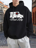 Men's Hoodie Mail Lady White Delivery Van With Envelope And Small Red Heart Truck