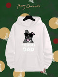 Men's Hoodie Pitbull Dad Cool Dog Wearing Dark Shades With Joyful Tongue Out Pitbull