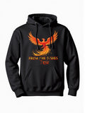 Men's Hoodie From The Ashes I Rise Majestic Phoenix Bird With Fiery Wings Soaring Above Golden Flames Phoenix