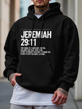 Men's Hoodie Jeremiah 29 11 Simple White Lettering Style Displaying Famous Religious Scripture Verses Hoodie