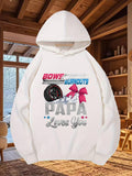 Men's Hoodie Bows Or Burnouts Papa Loves You Decorative Car Tire Combined With Pink Ribbon And Stars Hoodie