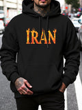Men's Hoodie Iran Burning With Hot Intense Glowing Textural Abstract Orange Yellow Flame