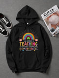 Men's Hoodie The Wonder Of Teaching Is Watching Caterpillars Become Butterflies Teacher Life Hand Drawn Vibrant Colorful Arched Symbol With Radiating Light Rays Rainbow