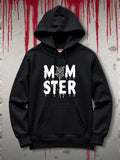 Men's Hoodie Monster Dripping White Letters With Intricate Spider Web Detail Inside Center Graphic