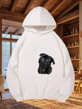 Men's Hoodie Adorable Black Pug Dog Portrait Gazing Upward With Expressive Eyes Pug