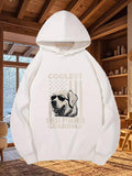 Men's Hoodie Coolest Great Pyrenees Grandma Fluffy White Dog Wearing Dark Sunglasses Against Faded Patriotic American Flag Dog