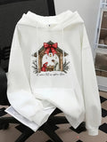 Men's Hoodie O Come Let Us Adore Him Traditional Religious Scene Featuring Holy Family Under Bow Nativity