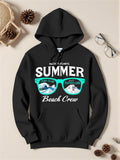 Men's Hoodie Pacific Atlantic Summer Beach Crew Teal Sunglasses Reflecting Crashing Waves And A Serene Snowy Mountain Peak Sunglasses