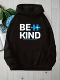 Men's Hoodie Be Kind Autism Awareness Simple Blue Puzzle Piece With Heart For Awareness Support Hoodie