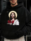 Men's Hoodie JK BRB Jesus Smiling Religious Man With Golden Halo And Red Robe Portrait