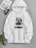 Men's Hoodie Retro Vintage Muscle Car Parked In Front Of Urban Background Nostalgic Style Car