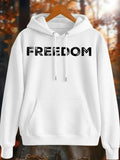 Men's Hoodie Freedom Classic Bold Typography Filled With Natural Forest Landscape Pattern Hoodie