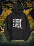 Men's Hoodie Cheer Cheer Cheer Mama Large Leopard Print Ribbon Bow With Textured Patterns And Athletic Style Hoodie