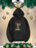 Men's Hoodie Christmas July Tropical Fruit Character Wearing Festive Red Santa Hat Pineapple