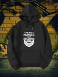 Men's Hoodie The Best Nurses Have Beards Minimalist White Mustache And Detailed Thick Beard With Decorative Symmetrical Elements Beard