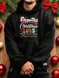 Men's Hoodie Family Christmas Making Memories Together Festive Typography With Colorful Lights And Delicate Snowflakes Hoodie
