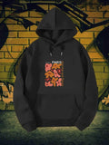 Men's Hoodie Paris Abstract Organic Floral Shapes With Vibrant Warm Retro Colors Forming A Pattern