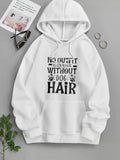 Men's Hoodie No Outfit Is Complete Without Dog Hair Minimalist Black Paw Prints Printed On A Soft White Fabric Hoodie