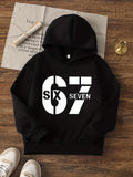 Men's Hoodie Six Seven Large White Stencil Style Bold Numbers Displayed On Center Chest Hoodie