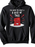 Men's Hoodie You Know You Want A Slice Of This Juicy Stacked Red Savory Meat Slices Served On White Circular Plate Bacon
