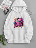 Men's Hoodie I Heart The 90s Vibrant Colorful Splash Background Featuring A Pink Heart And Retro Numerals Hoodie