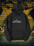 Men's Hoodie I Train With A Bunch Of Dummies Minimalist White Lettering Print Featuring Small Athletic Icons In Center Hoodie